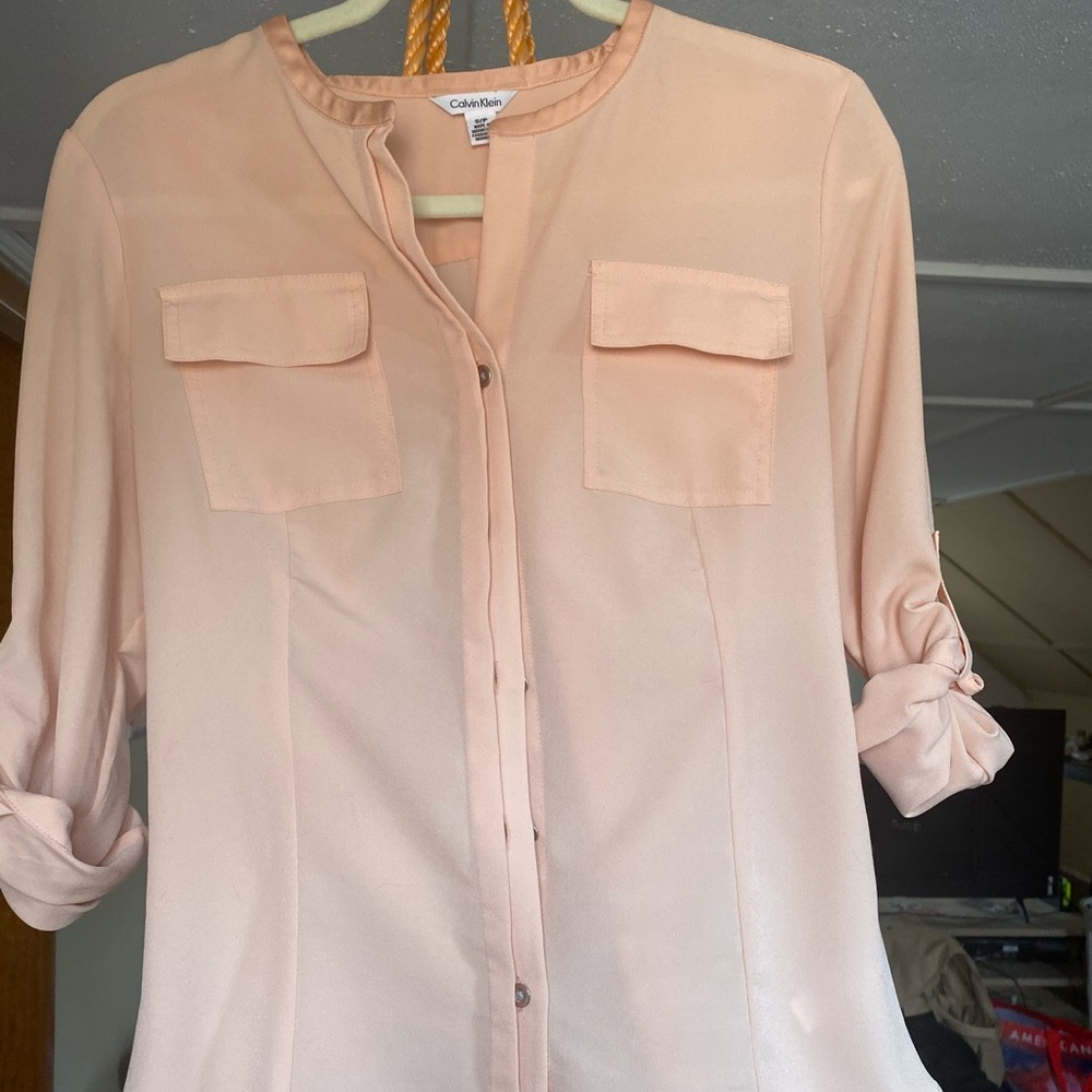 Peach Calvin Klein Dress Shirt